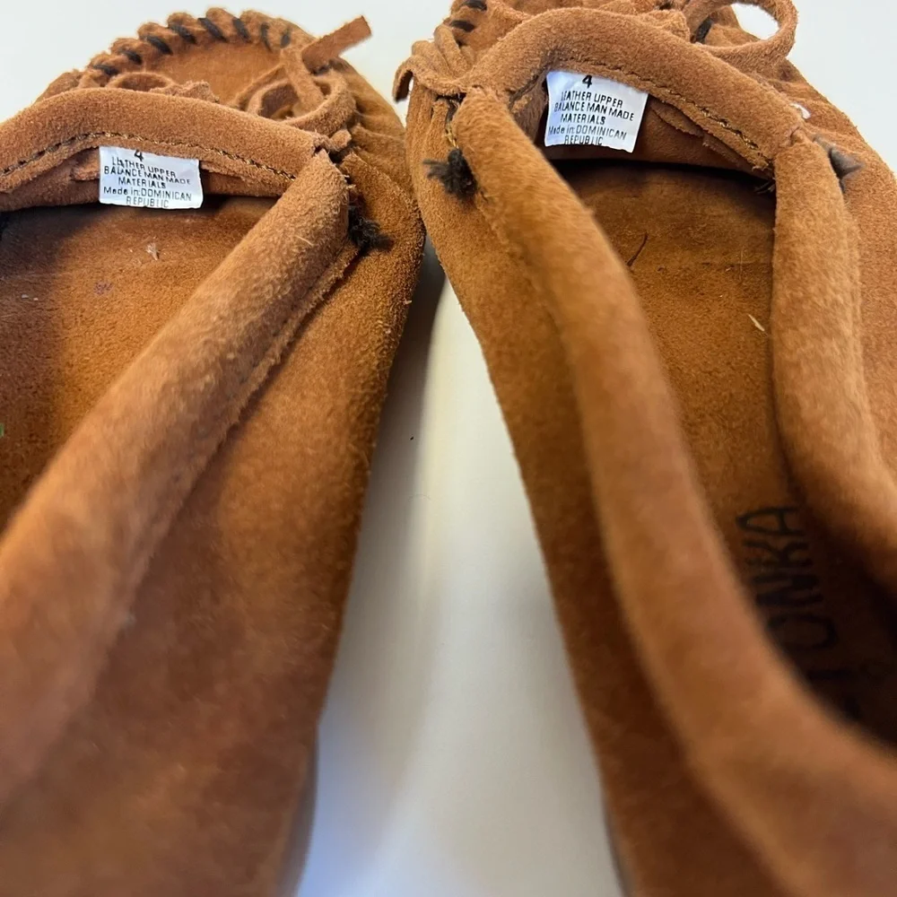 Minnetonka Tan Suede Moccasins
